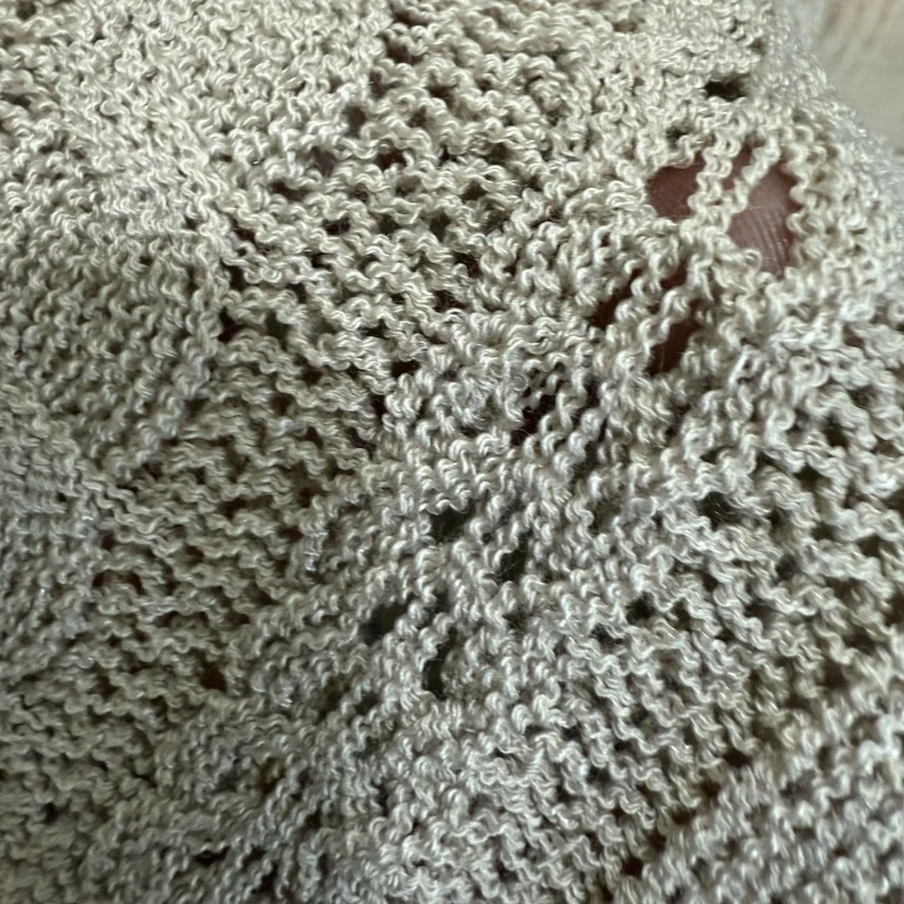 Cable Knit Sweater Tank Top Crop Beige‎ Natural Size Small